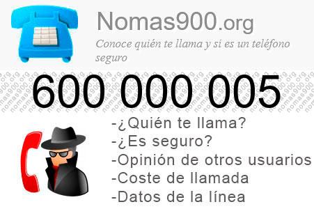 Teléfono 600000005