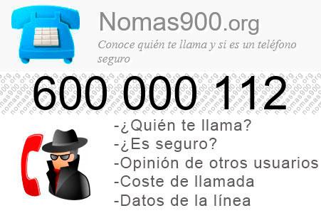 Teléfono 600000112