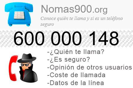 Teléfono 600000148