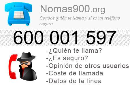 Teléfono 600001597