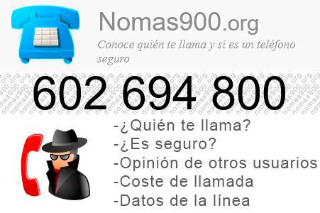 Teléfono 602694800