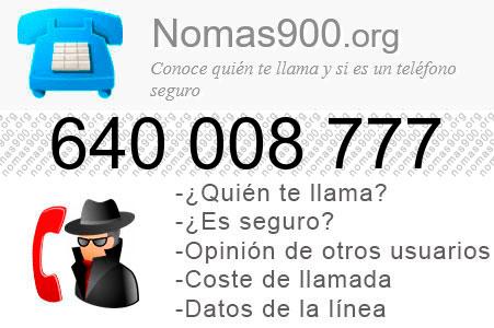 Teléfono 640008777