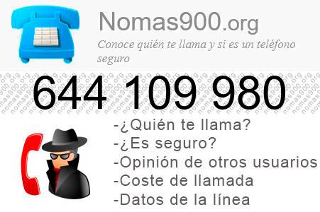 Teléfono 644109980