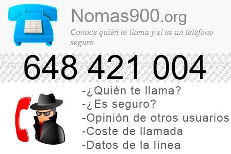 Teléfono 648421004