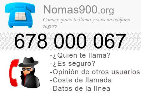 Teléfono 678000067