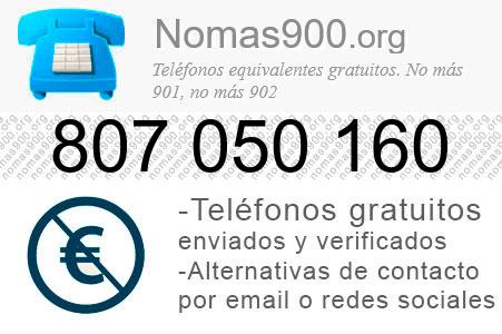 Teléfono 807050160