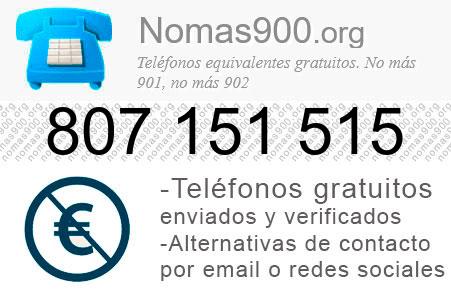 Teléfono 807151515