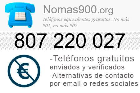 Teléfono 807220027