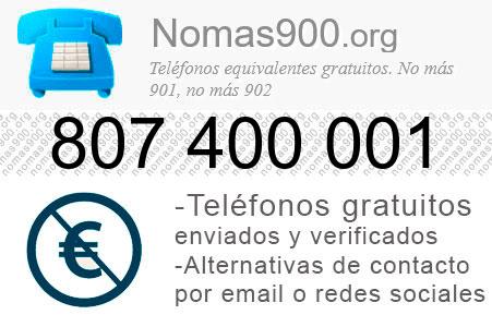 Teléfono 807400001