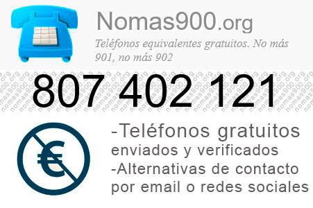 Teléfono 807402121