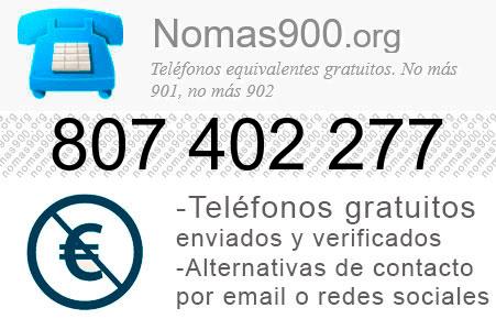 Teléfono 807402277