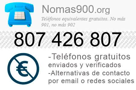 Teléfono 807426807