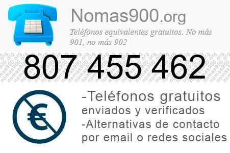 Teléfono 807455462