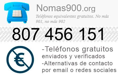 Teléfono 807456151