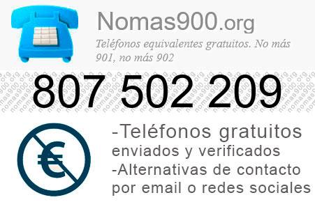 Teléfono 807502209