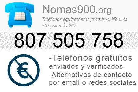 Teléfono 807505758