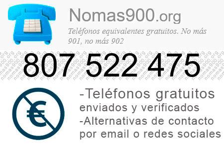 Teléfono 807522475