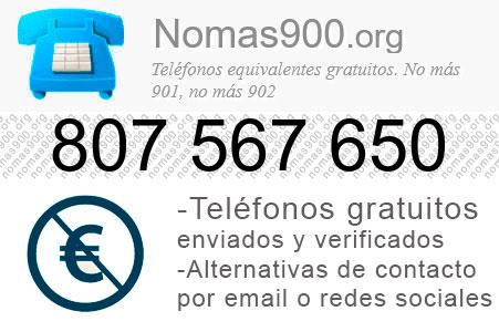 Teléfono 807567650