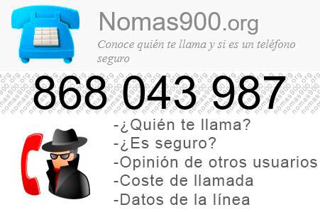 Teléfono 868043987