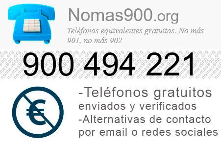 Teléfono 900494221