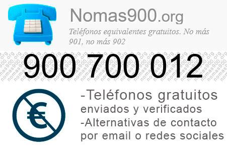 Teléfono 900700012