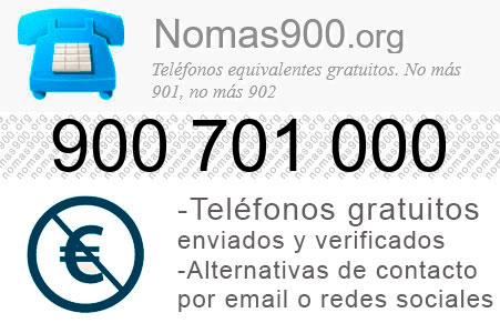 Teléfono 900701000