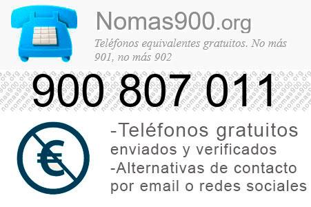 Teléfono 900807011