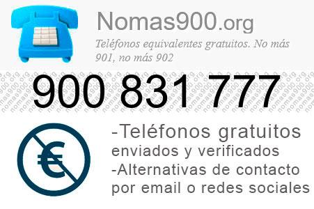 Teléfono 900831777