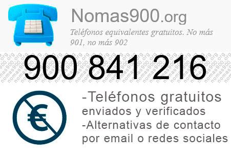 Teléfono 900841216