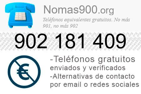 Teléfono 902181409