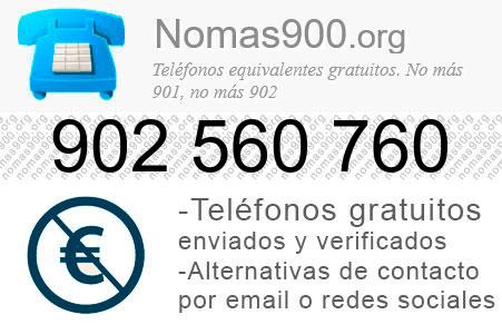 Teléfono 902560760