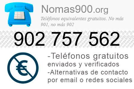 Teléfono 902757562