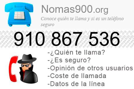 Teléfono 910867536