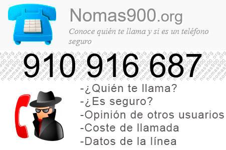 Teléfono 910916687