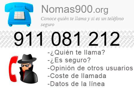 Teléfono 911081212