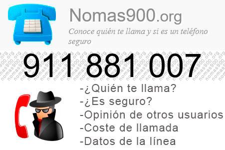 Teléfono 911881007