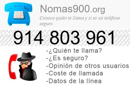 Teléfono 914803961