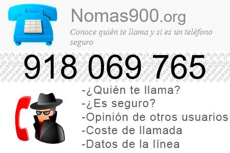 Teléfono 918069765