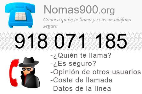 Teléfono 918071185