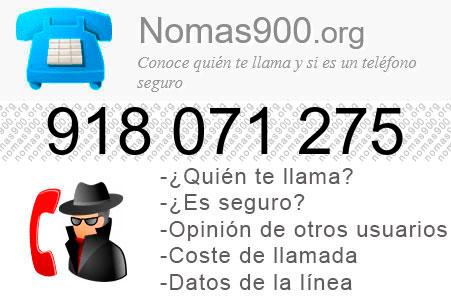 Teléfono 918071275