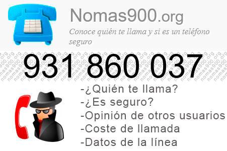 Teléfono 931860037