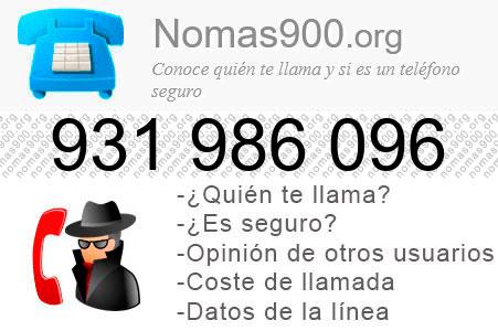 Teléfono 931986096