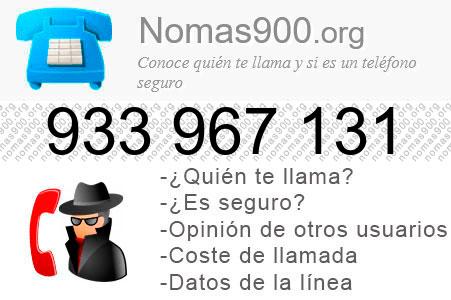 Teléfono 933967131