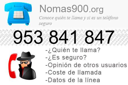 Teléfono 953841847