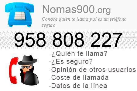 Teléfono 958808227