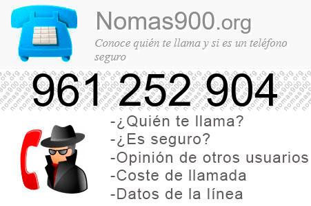 Teléfono 961252904