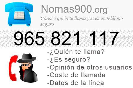 Teléfono 965821117