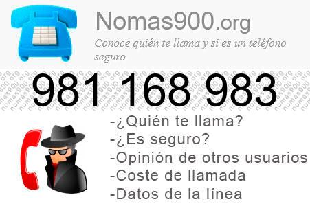 Teléfono 981168983