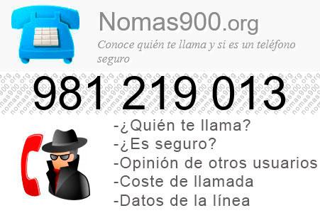 Teléfono 981219013