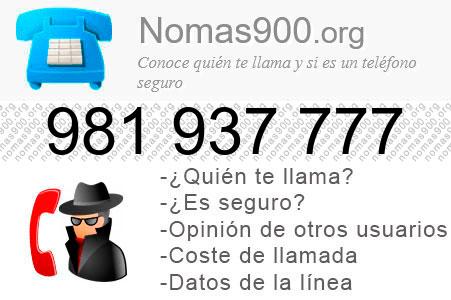 Teléfono 981937777